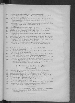 D. Astronomie, Geodäsie, Geophysik, Meteorologie