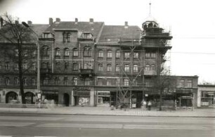 Dresden-Löbtau. Wohn-und Geschäftshäuser, Otto-Franke-Straße 2/Ecke Kesselsdorfer Straße 21/23, um 1900. Straßenfront