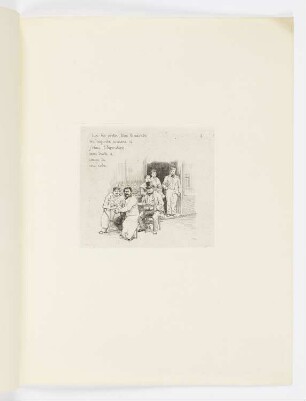 Sur les portes, tout le monde me regarde comme si j’étais l’Exposition..., Blatt 3 der Folge "Notes et dessins d’un japonais sur Paris pendant l’Exposition de 1878"