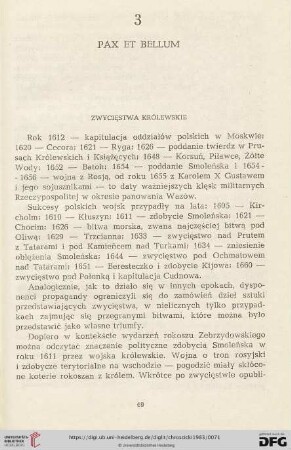 3. Pax et bellum