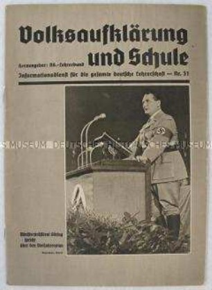 Nationalsozialistische Fachzeitschrift für Lehrer "Volksaufklärung und Schule" u.a. über die Vorbereitungen des 1. Mai in Berlin