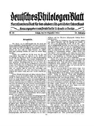 Kriegshilfe : I.