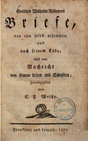 Gottlieb Wilhelm Rabeners Briefe