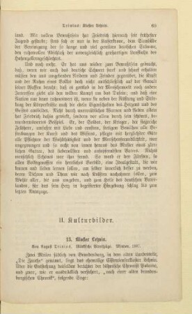 II. Kulturbilder