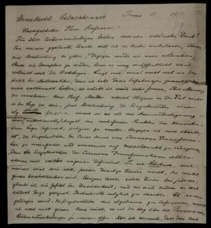 Nr. 16: Brief von Emanuel Lasker an Adolf Hurwitz, Berlin, 2.6.1911