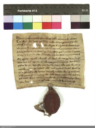 Indulgenzbrief Rainaldos [di Uguccione Malavolti], Bischof von Siena, für das Stift Johannesberg