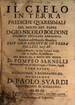Il Cielo In Terra : Prediche Qvaresimali, 1