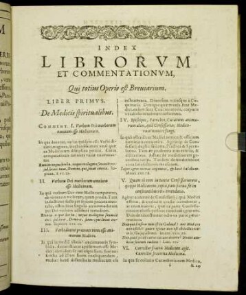 Index Librorum Et Commentationum.