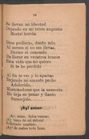 ¡Ay! amor......!