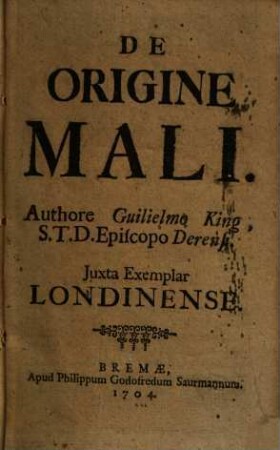 De Origine Mali