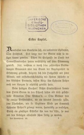 Das Vermächtniß : Roman aus der Gegenwart, 3