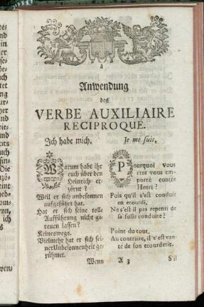 Anwendung des Verbe auxiliaire reciproque.