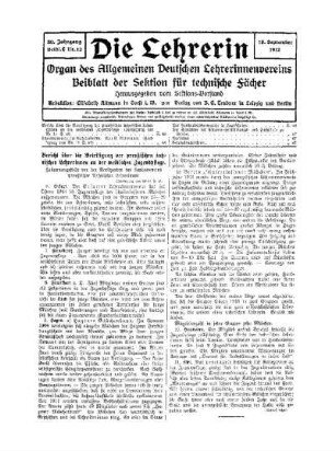 Bericht über die Beteiligung der preußischen technischen Lehrerinnen an der weiblichen Jugendpflege : (Fortsetzung von Nr.11 S.42)