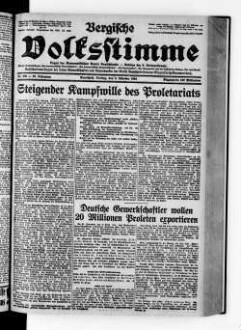 Bergische Volksstimme. 1917-1932