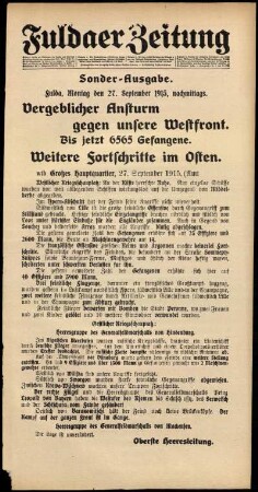Ausgabe vom Montag, den 27. September 1915.