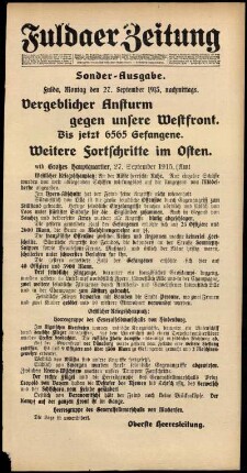 Ausgabe vom Montag, den 27. September 1915.