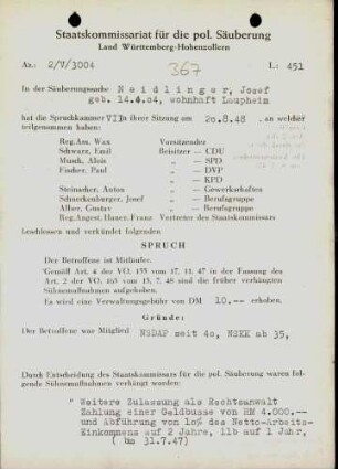 Neidlinger, Josef