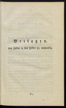 Beilagen, von Ziffer 1. bis Ziffer 35. inschlüssig