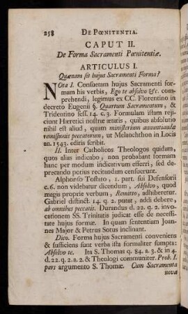 258-264, Articulus I. Quaenam sit hujus Sacramenti Forma?
