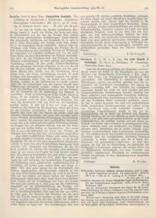 313-314 [Rezension] Sachsse, Eug., Evangelische Homiletik