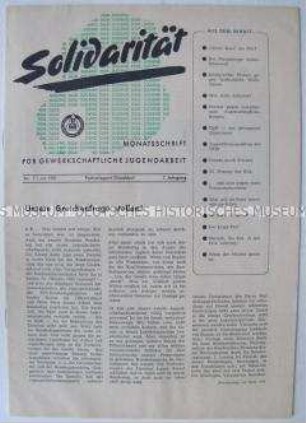 Mitteilungsblatt des DGB für die gewerkschaftliche Jugendarbeit