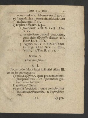 Sectio V. De ordine salutis