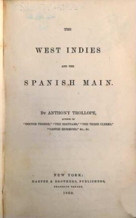 The West Indies and the Spanish Main