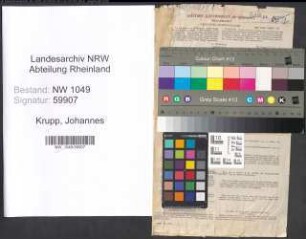 Entnazifizierung Johannes Krupp , geb. 16.01.1892 (Kaufmann)