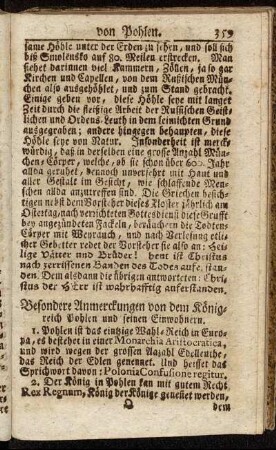 Besondere Anmerckungen von dem Königreich Pohlen und seinen Einwohnern.