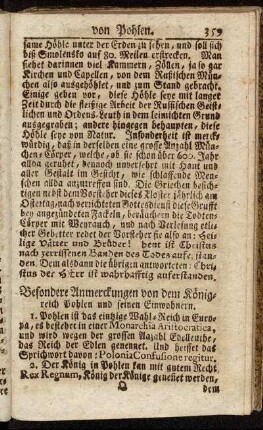 Besondere Anmerckungen von dem Königreich Pohlen und seinen Einwohnern.