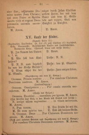 XV. Taufe der Kinder.