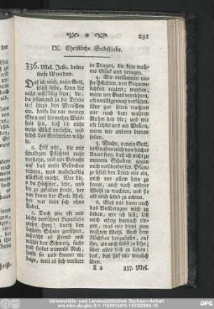 IX. Christliche Selbstliebe.