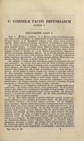 C. Cornelii Taciti Opera : ad optimorum librorum fidem, 3. Historiarum quinque libri : ad optimorum librorum fidem