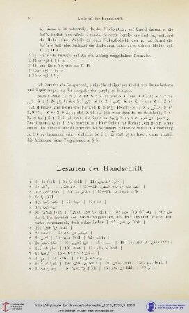 Lesarten der Handschrift