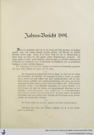 Jahres-Bericht 1881.