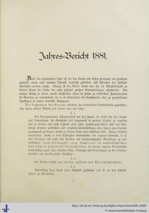 Jahres-Bericht 1881.