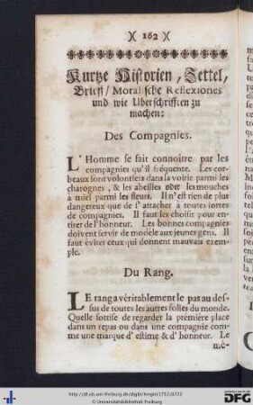 Kurtze Historien, Zettel, Brief, Moralische Reflexiones und wie Überschrifften zu machen.