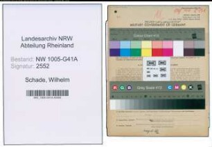 Entnazifizierung Wilhelm Schade , geb. 16.10.1905 (Krim.Beamter)