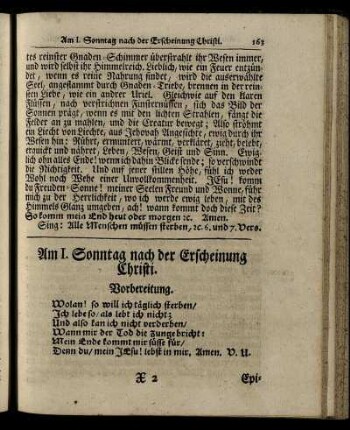 Am I. Sonntag nach der Erscheinung Christi – Am V. Sonntag nach dem Fest der Erscheinung Christi