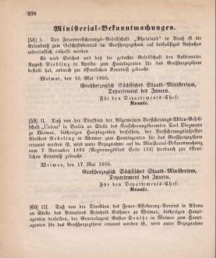 58. Ministerial-Bekanntmachung, betreffend die Zulassung der Feuerversicherungs-Gesellschaft "Rheinland" in Neuß zum Geschäftsbetrieb im Großherzogthum