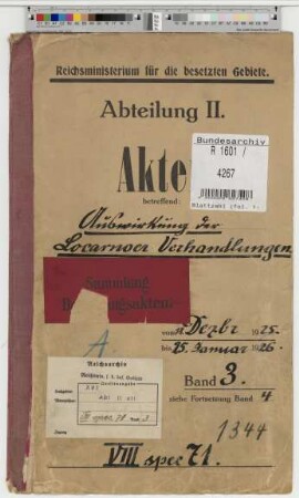 Auswirkung der Locarno-Verhandlungen: Bd. 3