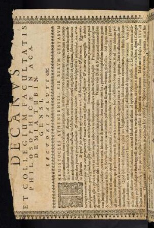 Decanvs et Collegium Facultatis