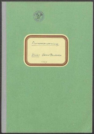 Fragebogen und Karte Weiler, OA Blaubeuren