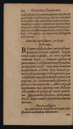 Elenchus Sophismatis 5. ex Ecclesiastae cap. 1.