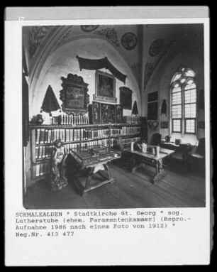 Ehemalige Paramentenkammer. Sogenannte Lutherstube