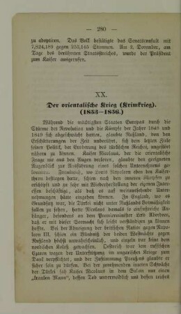 XX. der orientalische Krieg (Krimkrieg). (1853 - 1836)