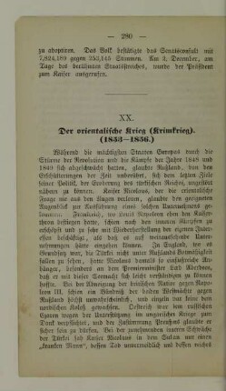 XX. der orientalische Krieg (Krimkrieg). (1853 - 1836)