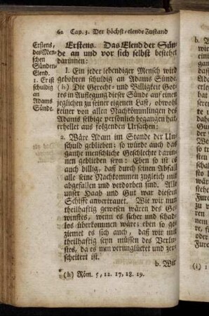 Erstens. Das Elend der Sünde an und vor sich selbst bestehet darinnen:[...]