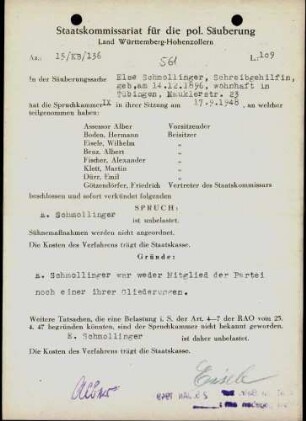 Schmollinger, Else