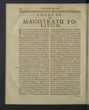 Locus X. De magistratu politico.
